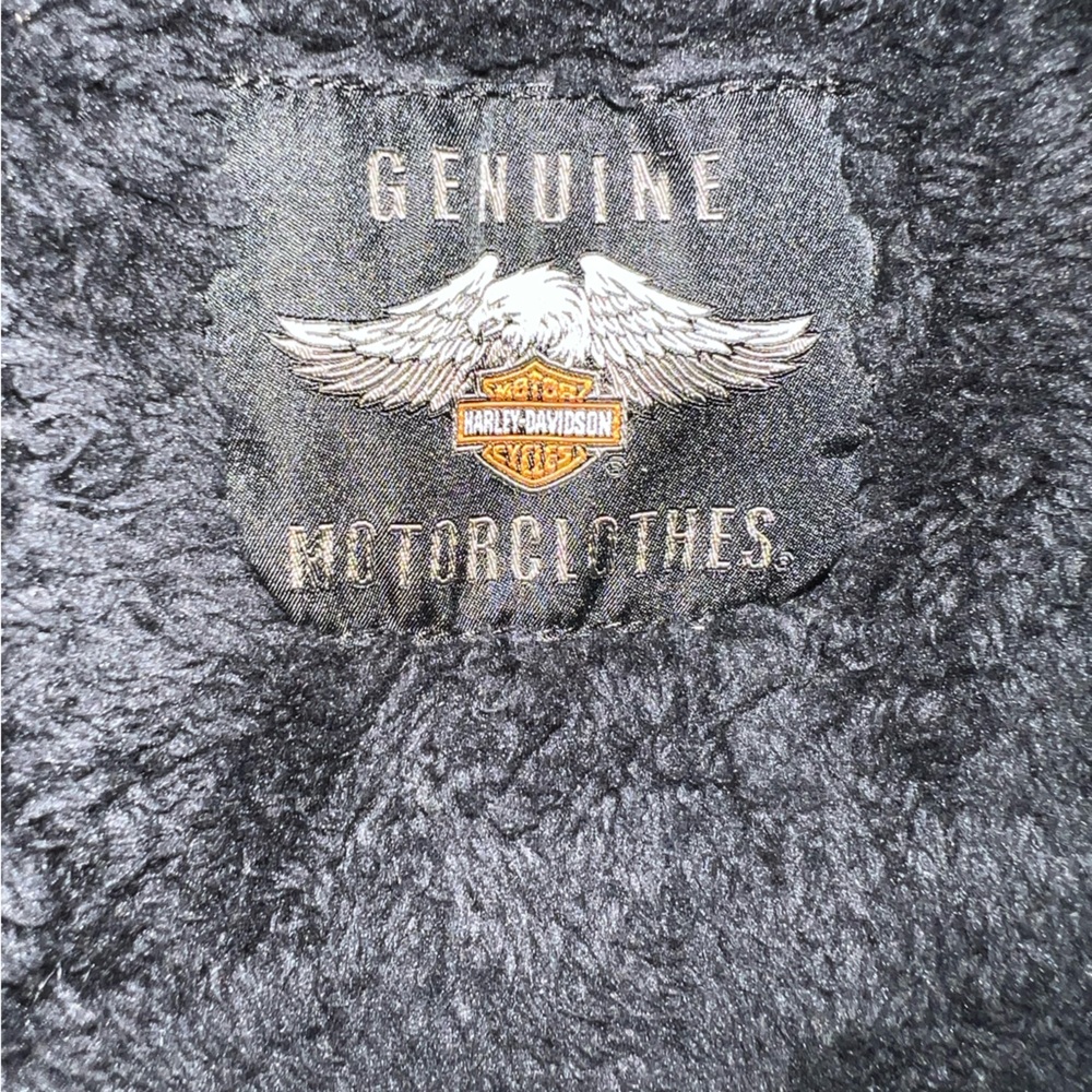 Harley-Davidson ADORABLE Black Jean Jacket with Sherpa Lining - make an offer! - Picture 3 of 3